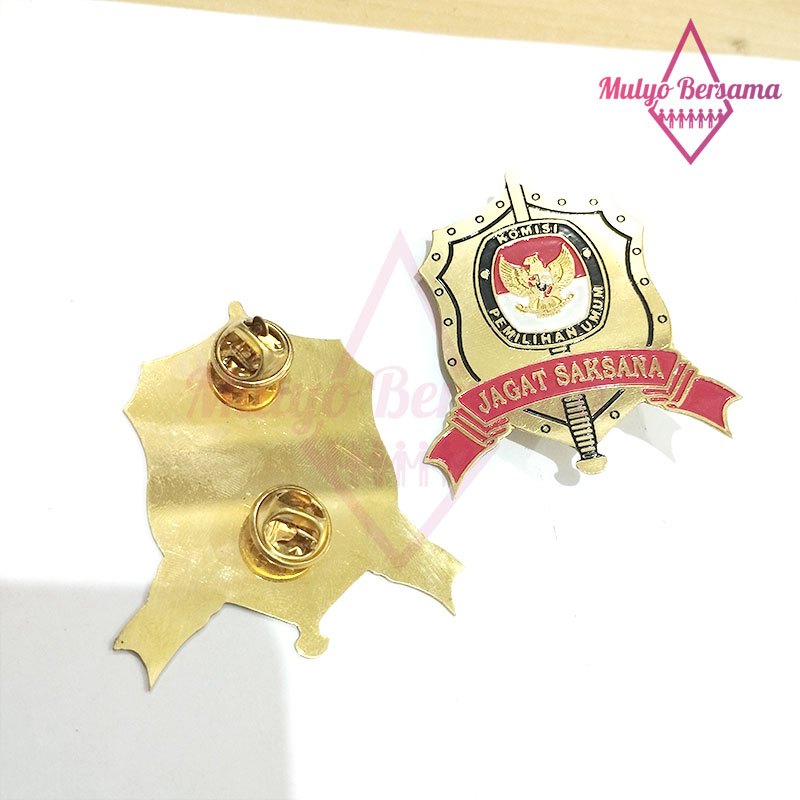 Pin Bros Logo KPU Jagat Saksana Pin Atribut KPU Pin KPU Jagat Saksana - Mulyo Bersama