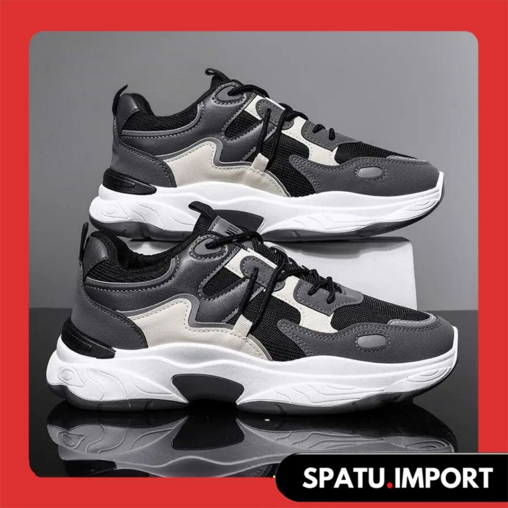 Sepatu Tinggi Pria Chunky Shoes Sepatu Penambah Tinggi Cowok Sol Tinggi 5cm