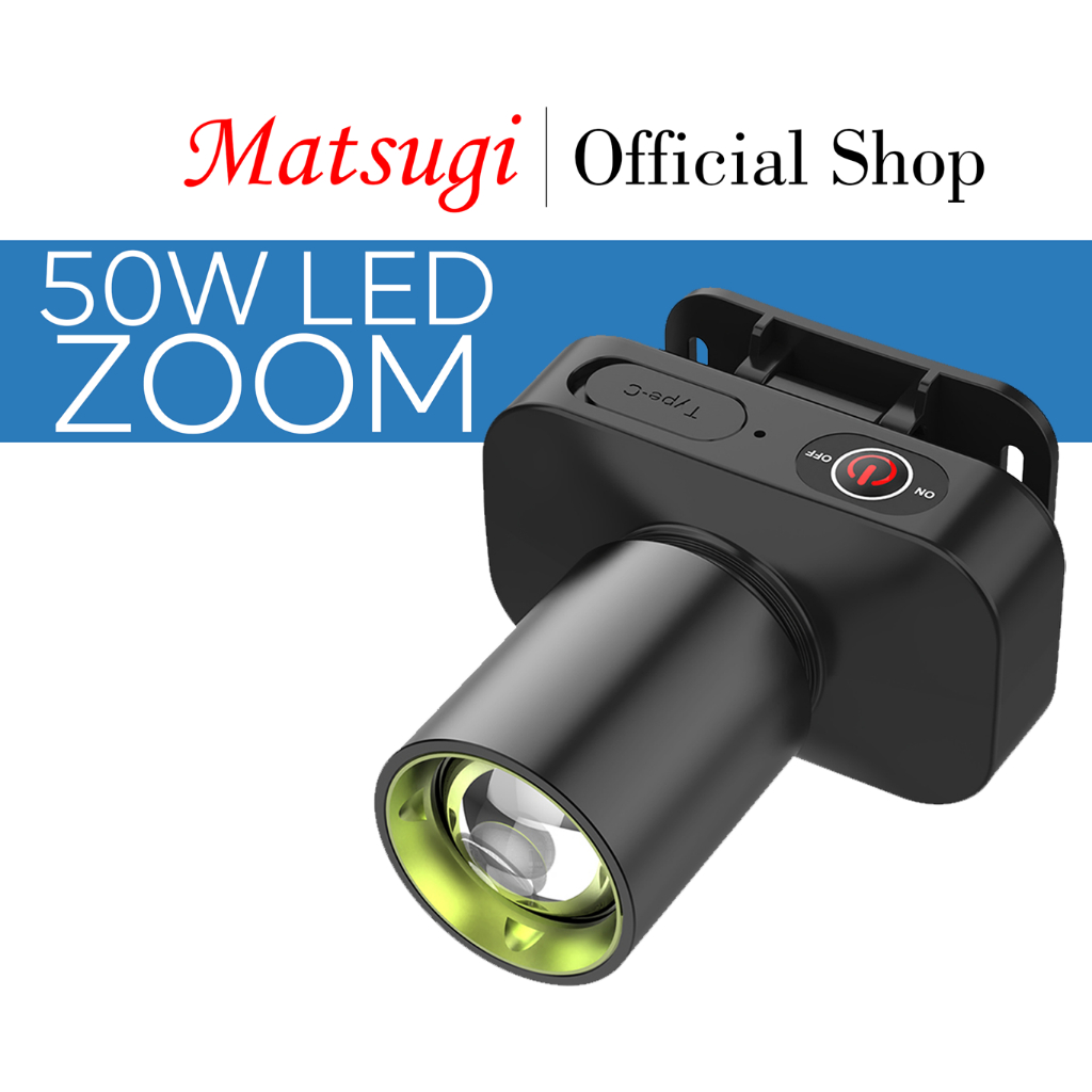 MATSUGI Senter Kepala Zoom LED 50 Watt Aluminium Dimmer SOS Strobo MG 700L
