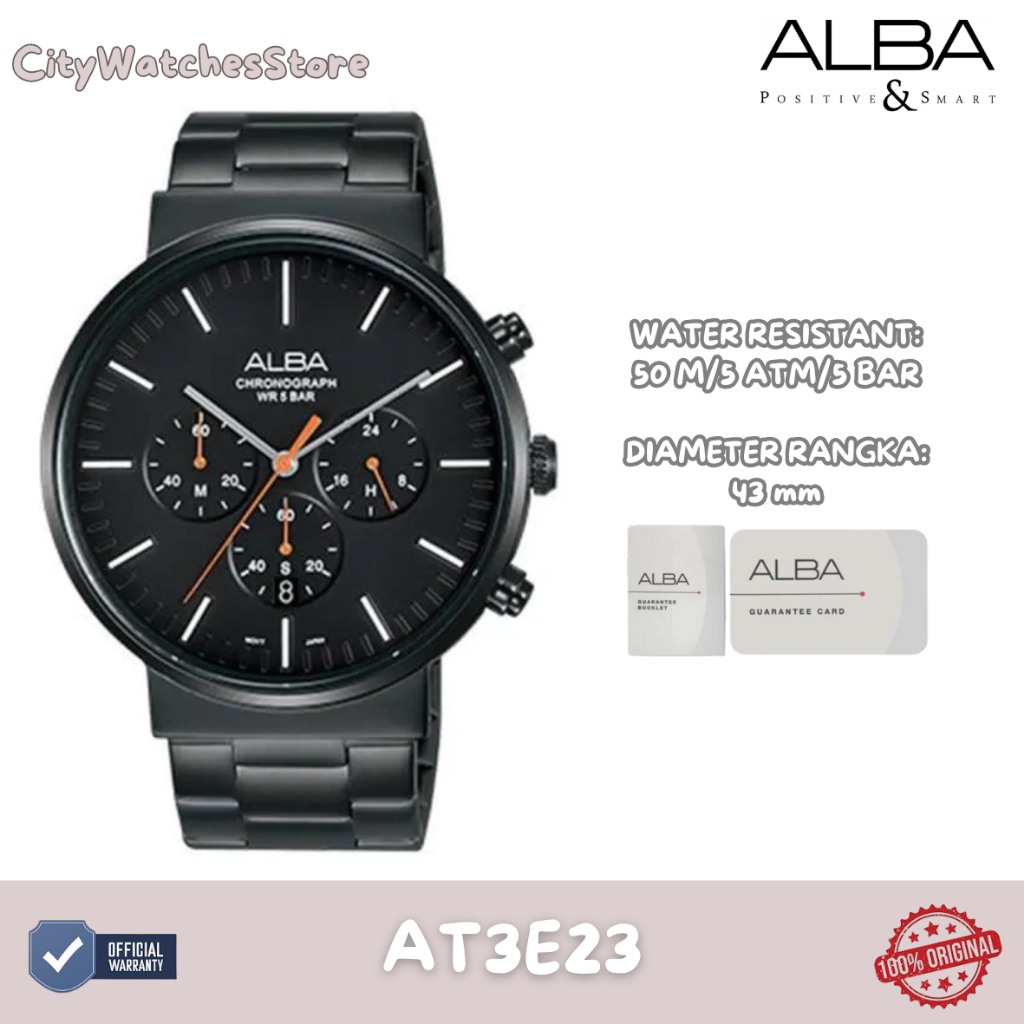 10.10 SALE | Jam Tangan Pria Analog Original Alba Tali Rantai Stainless Steel Anti Air Anti Karat Or