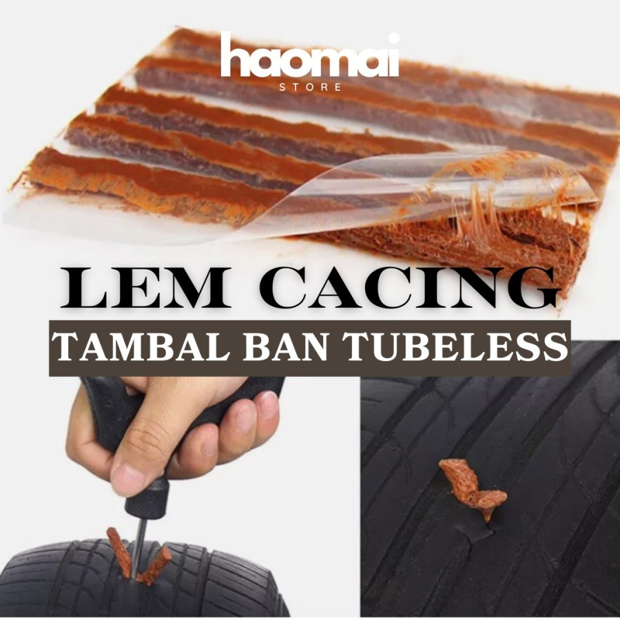 Refill Isi Ulang Karet Tambal Ban Tubles Lem Cacing Ban Tubeless Mobil Motor