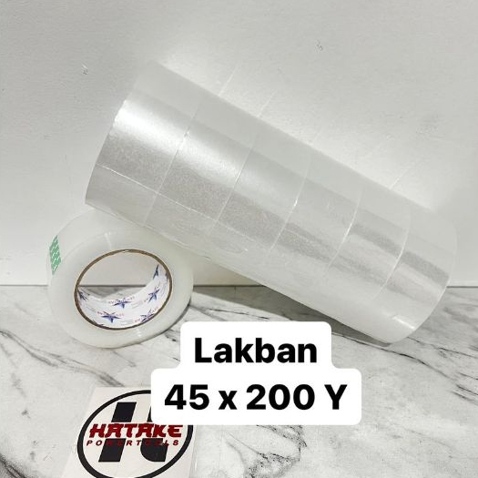 

LAKBAN BENING 45Mm 200 YARD & 45Mm 100 YARD 2 INCH putih transparan 1ROLL Isi 6pcs