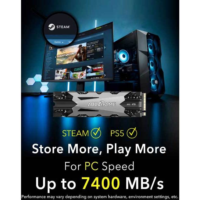 SSD ADDLINK A95 4TB PCIE GEN4 x4 M2 NVME M.2 HEATSINK (PLAYSTATION PS5)
