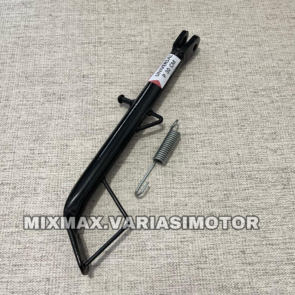 STANDAR SAMPING FULL BLACK RING 18 BESI TEBAL PANJANG 30CM UNTUK MOTOR RX KING NINJA R RR RXK KLX SC