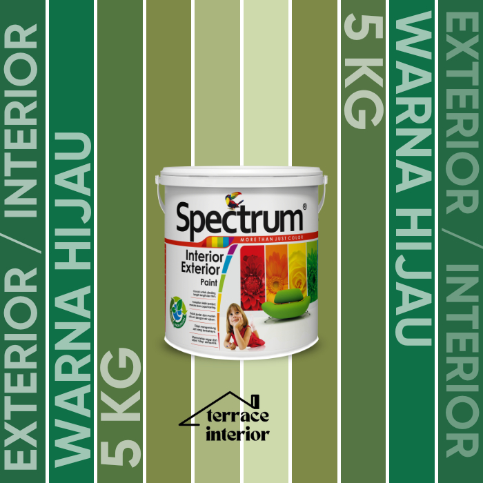 Cat Tembok Spectrum Interior & Exterior Warna Hijau 5 Kg