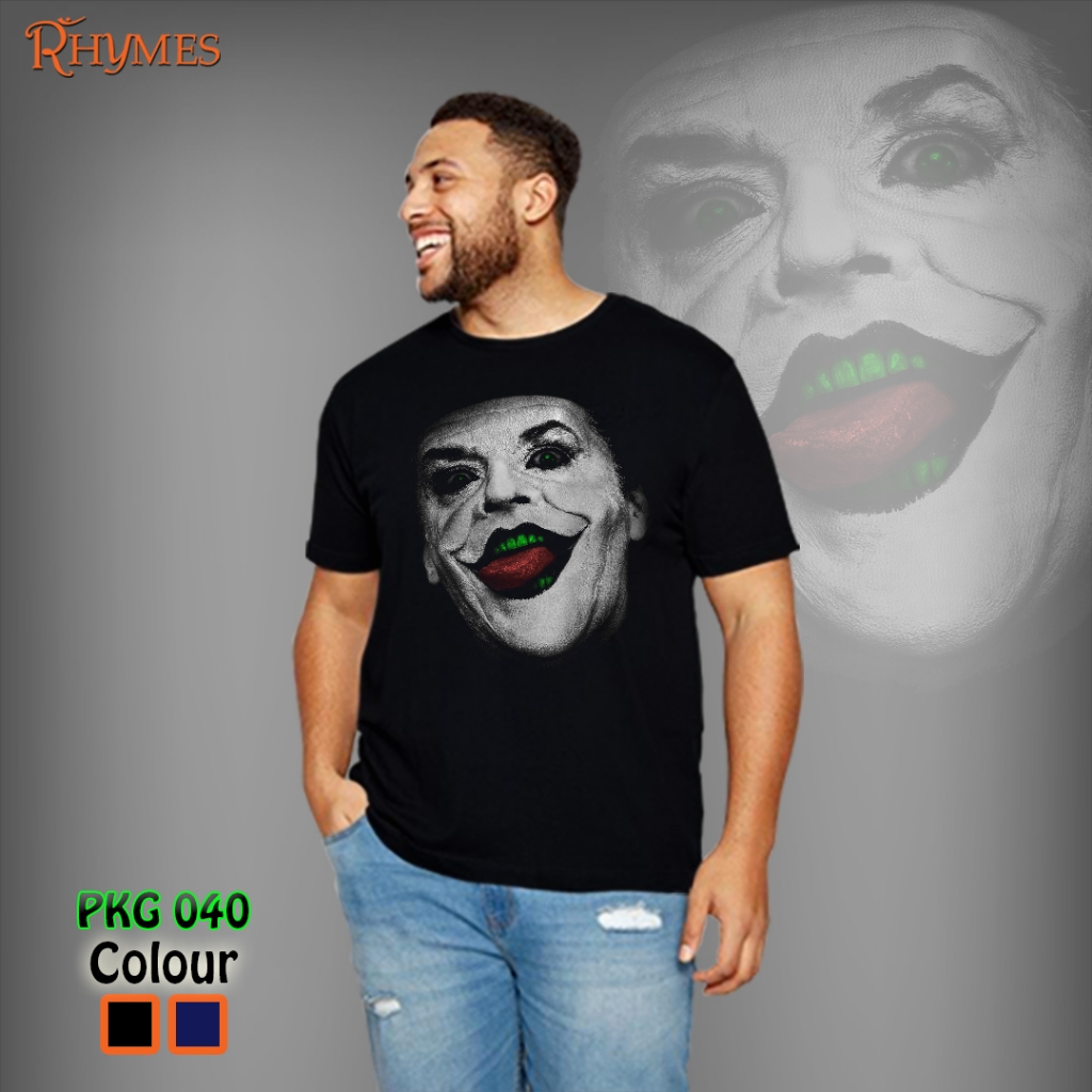 BAJU KAOS JUMBO PRIA JOKER GLOW IN THE DARK RHYMES
