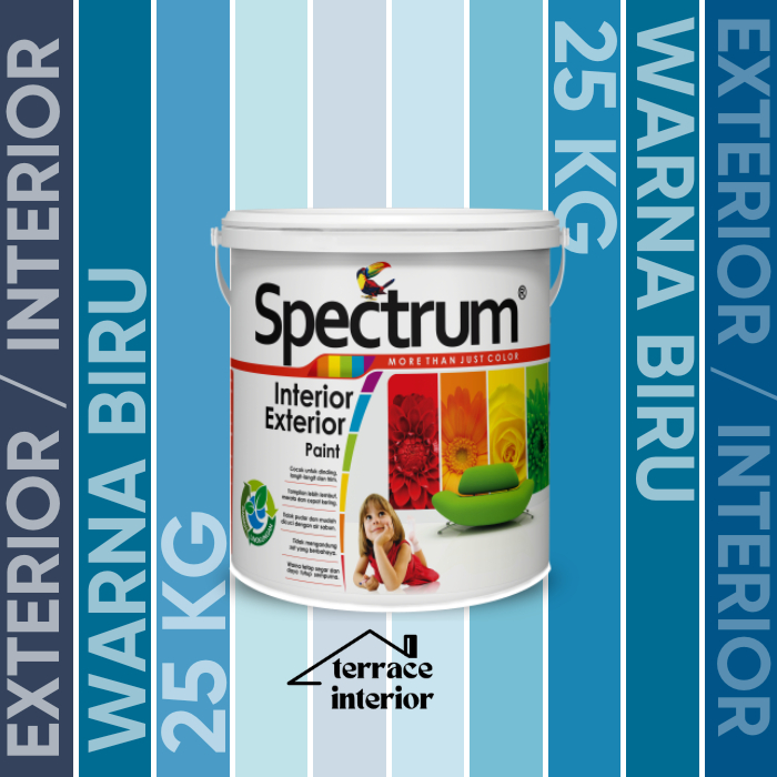 Cat Tembok Spectrum Interior & Exterior Warna Biru 25 Kg