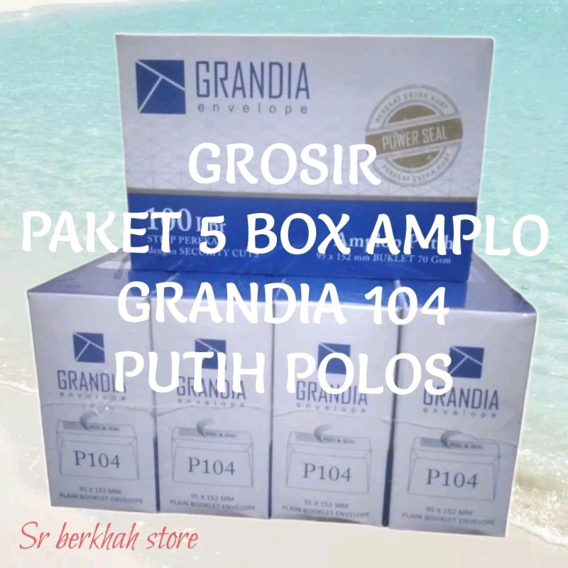 

Paket grosir 5 box amplop grandia 104 putih polos isi 500pcs