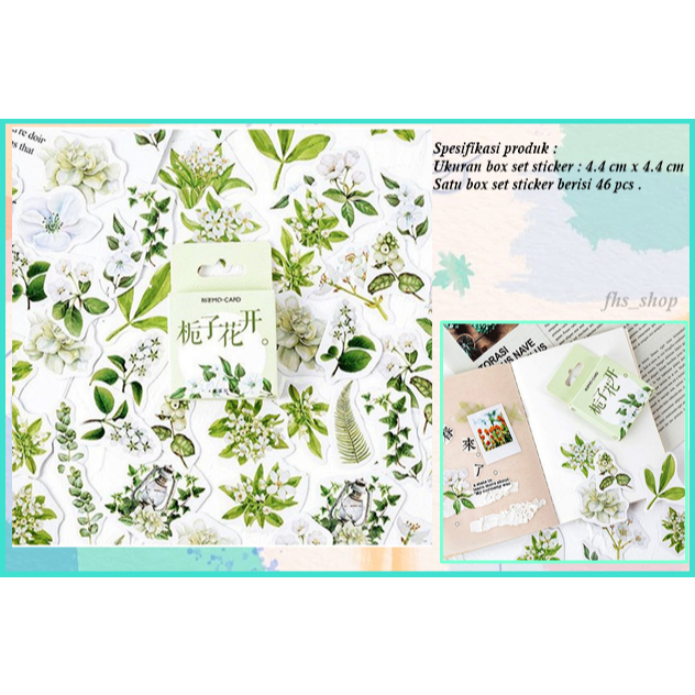 

46Pcs Stiker Aesthetic Scrapbook Sticker Deco Stiker Lucu Stiker Jurnal White Flower Deco Journal