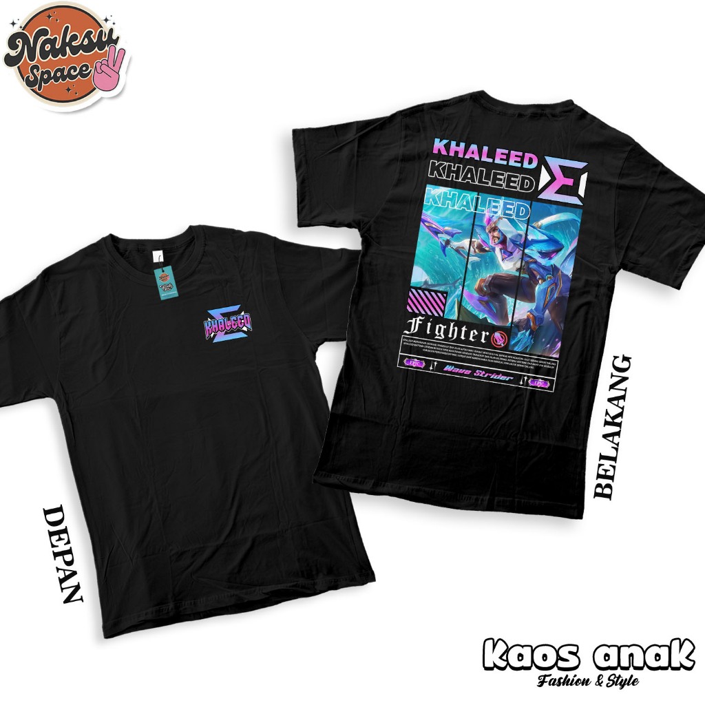 KAOS ANAK - KAOS STREETWEAR MOBILE LEGENDS SKIN KHALEED EPIC BAJU DISTRO COMBED 24S