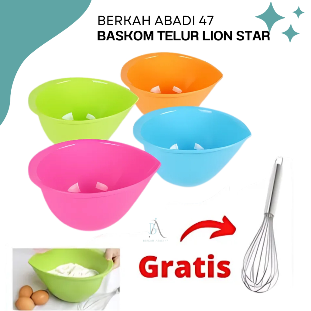 Baskom Adonan Kue Plastik Tebal Lion Star B-20 Baskom Kocok Telur Lion Star BW-2 Egg Bowl B-20 2.80 
