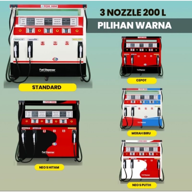 POM MINI / PERTAMINI DIGITAL 3 Nozzle 210L X 3 Liter Murah berkualitas & Bergaransi