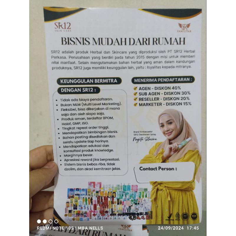 

Brosur SR12 produk best seller dan kemitraan 2024