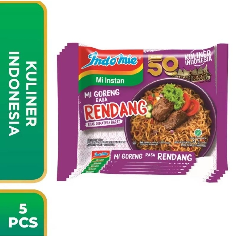 

Indomie Mi Instan Goreng Rendang 91g 5pcs
