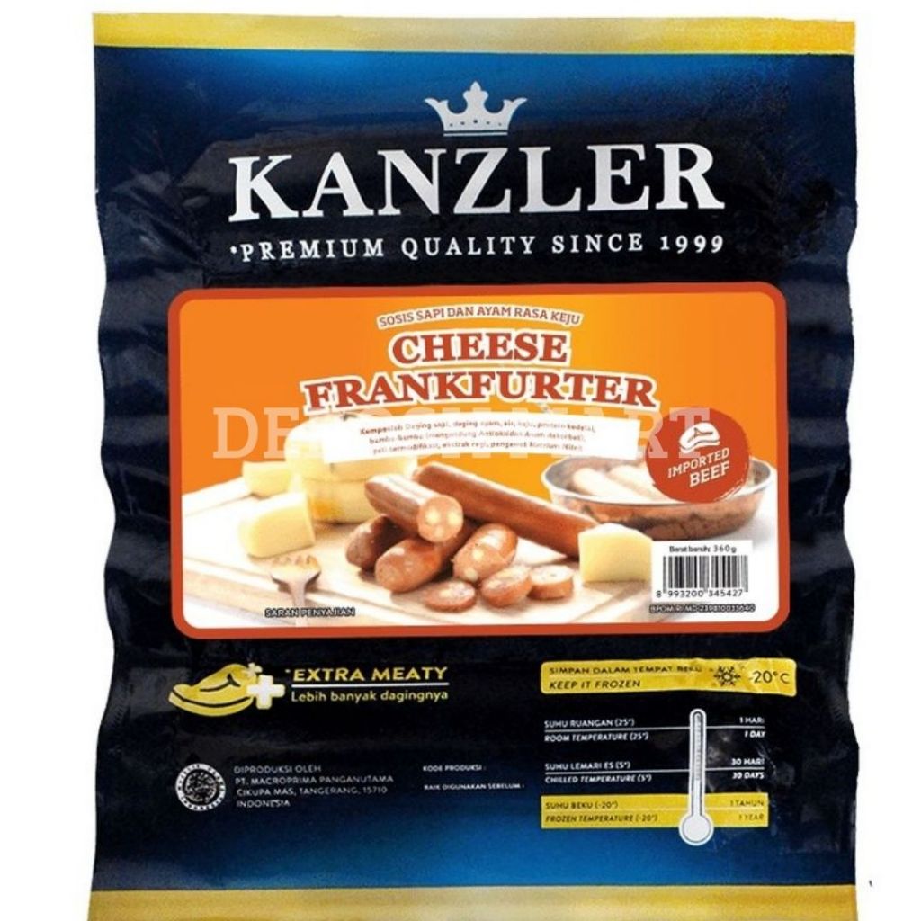 

SOSIS KANZLER CHEESE FRANKFURTER 360GR | FROZEN FOOD