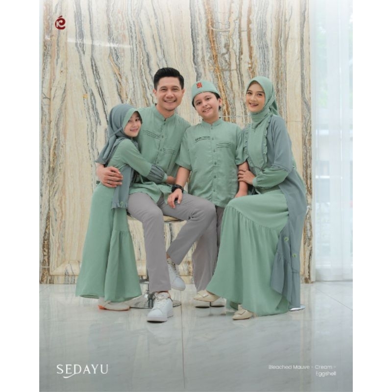 Sarimbit Premium Sedayu Eggshell by Keke|Famset Terbaru|Sarimbit Lebaran|Gamis Couple|Gamis Anak Set