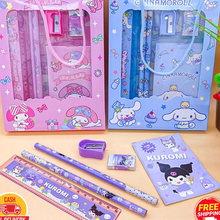 

LANGSUNG ORDER GAN Pensil Anak Set 7 in 1 Stationery Untuk Hadiah Anak Sekolah Sanrio