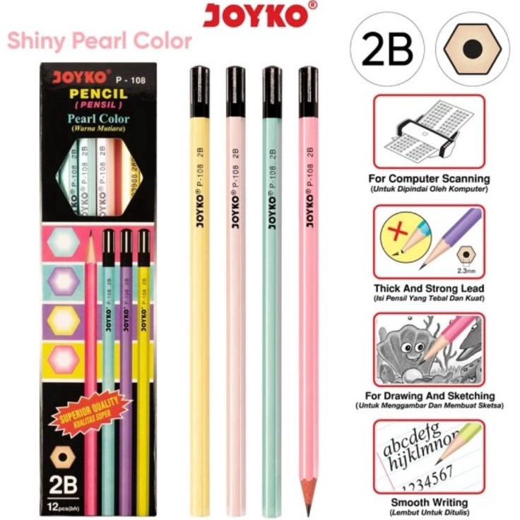 

HOT PRODUCT Pensil 2B P18 Pearl Grosir 12 Pc