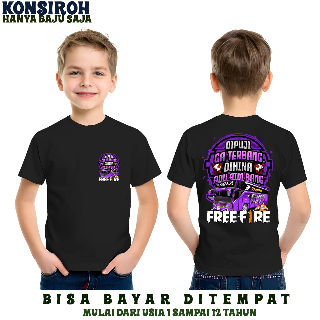 KAOS ANAK BUSMANIA FF EVO ADU AIM KAOS BISMANIA ANAK ANAK BAJU BISMANIA ALBINO UNISEX