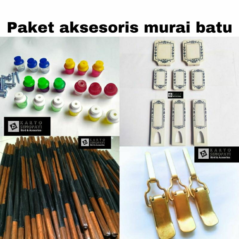 paket sangkar murai batu tangkringan amplas kaki karet klem koper lidah stoper aksesoris sangkar mur