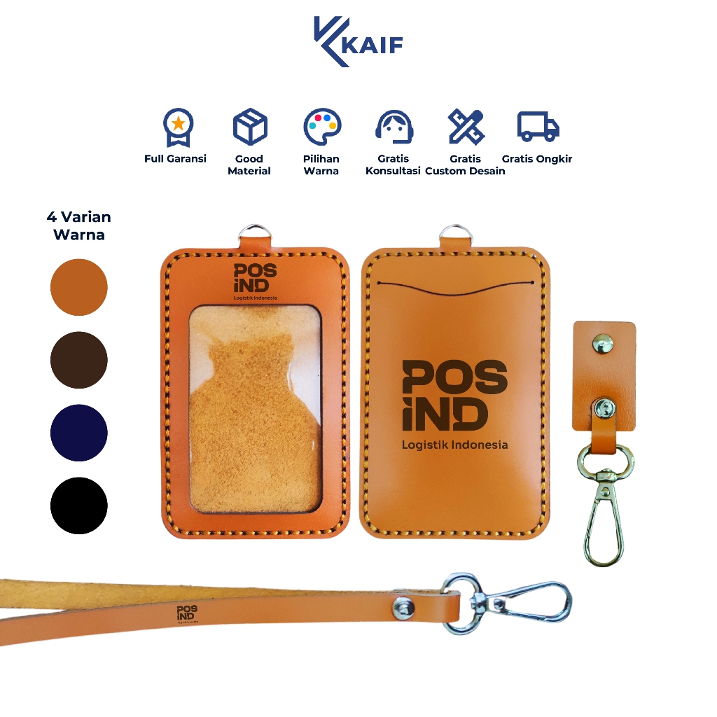 

Kaif Nametag Id Card Holder Kulit Asli 2 Lapis