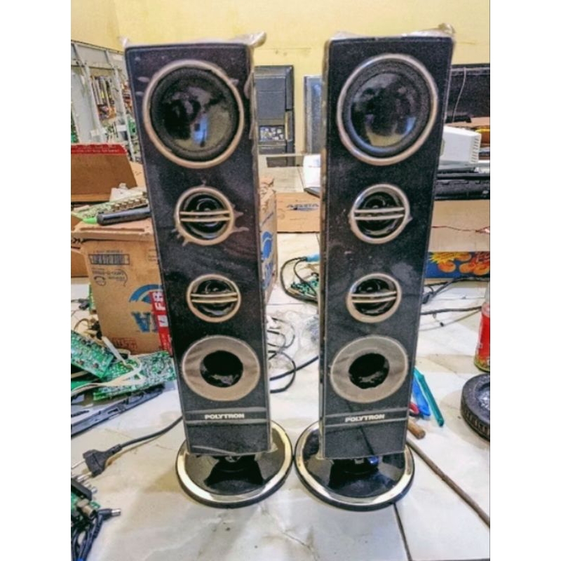 SPEAKER TV POLYTRON TOWER PASIF 32" BEKAS MULUS ORIGINAL SEPASANG