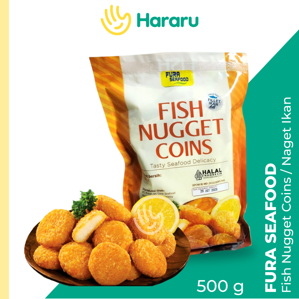 

Fura Seafood Fish Nugget Coins Naget Ikan Bentuk Koin 500 gram