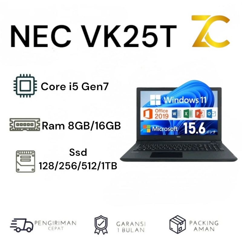 Laptop Nec Vk25T Core i5 Gen7 Ram 16GB Sdd 1TB