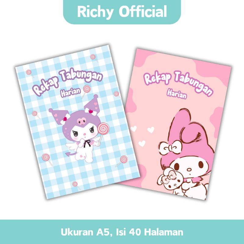 

buku rekap tabungan karakter lucu sanrio / buku rekap tabungan karakter