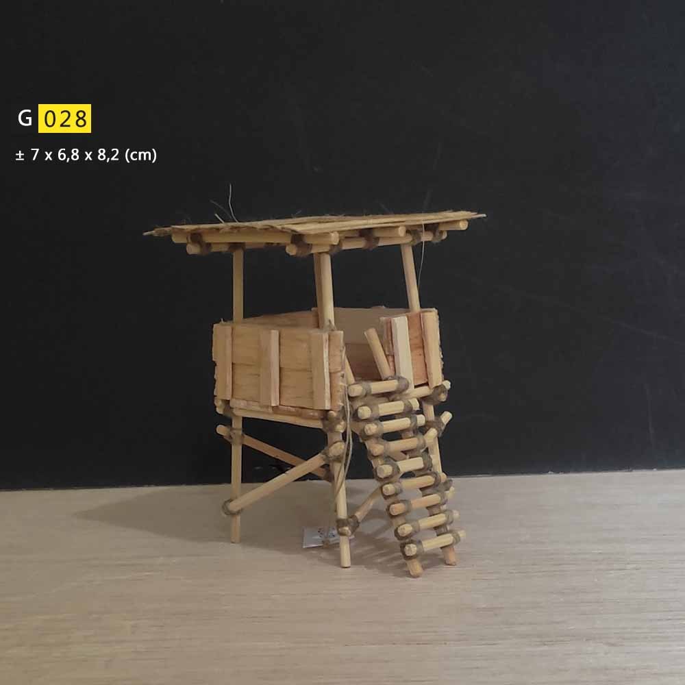 [ G028 ] Miniatur Ornamen Menara Pandang  / saung / gubuk / rumah kayu bambu untuk aksesoris diorama
