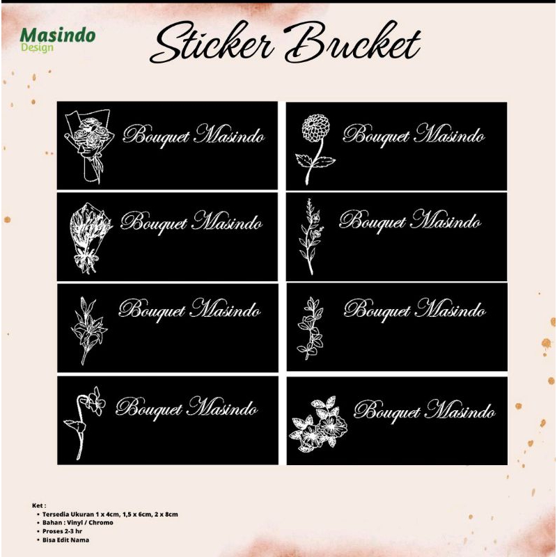

Sticker Bucket Snack, Buket Bunga, bucket flower stiker