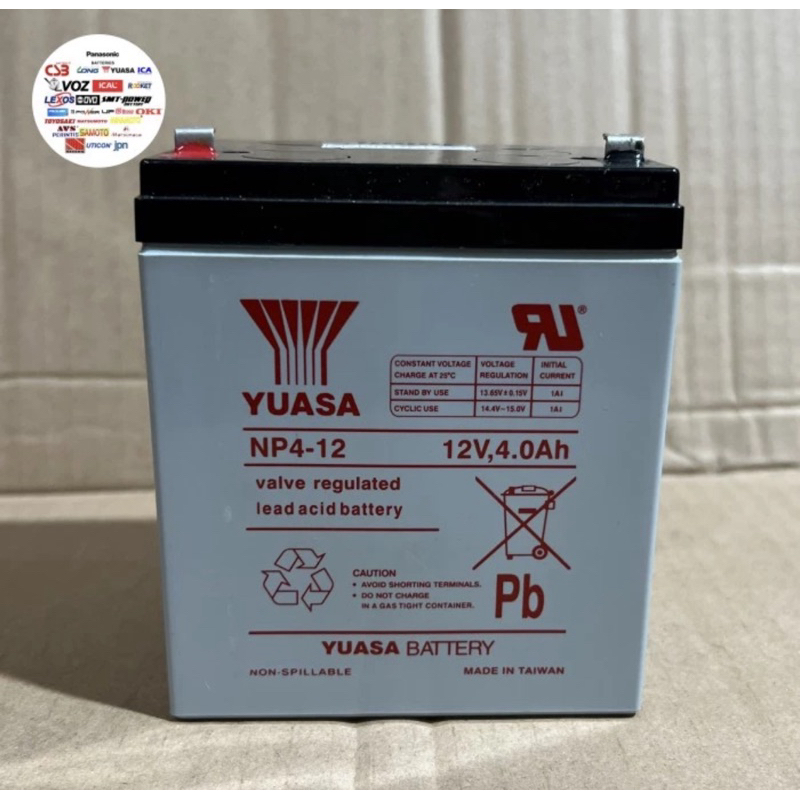 Aki kering Baterai Ups Yuasa NP4-12 NP 4-12 12V 4Ah 12 Volt 4 Amper