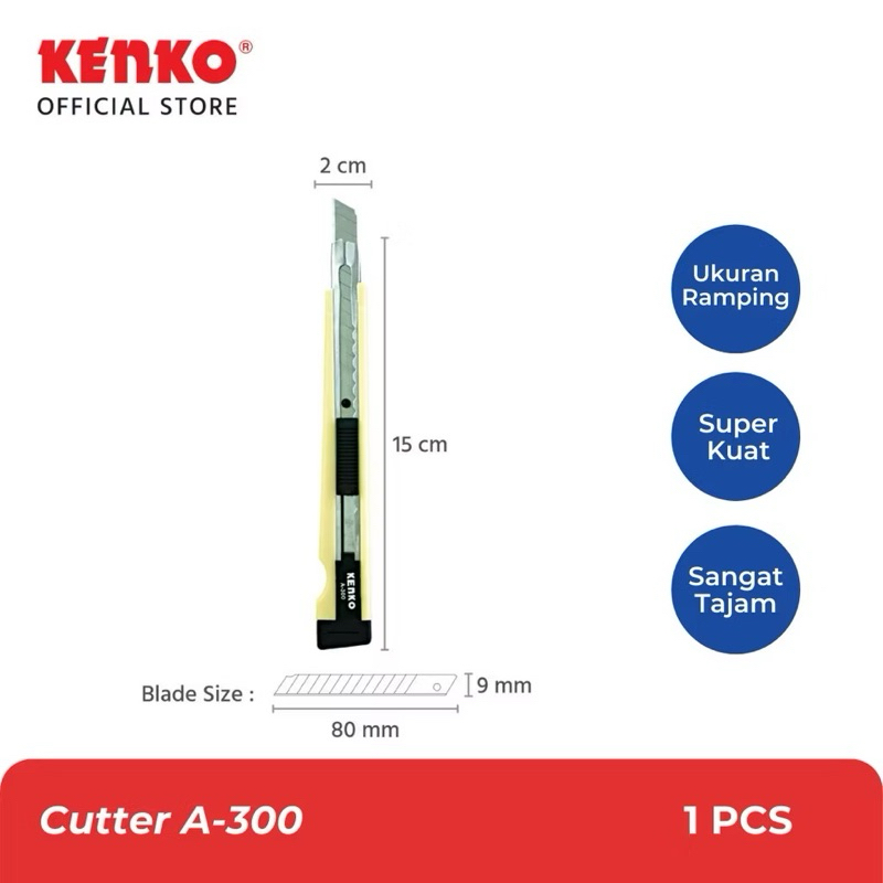 

KENKO - Cutter Auto Lock A300 Varian Cutter Kecil - Pcs