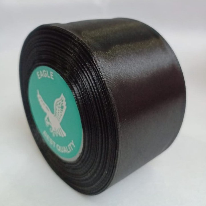 

Pita satin hitam 2 inch 5 cm Per roll