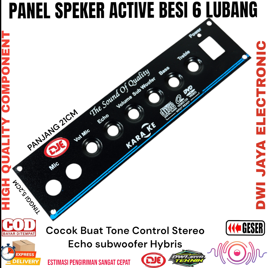 Panel kit speaker aktif active plat besi 2mic echo subwofer