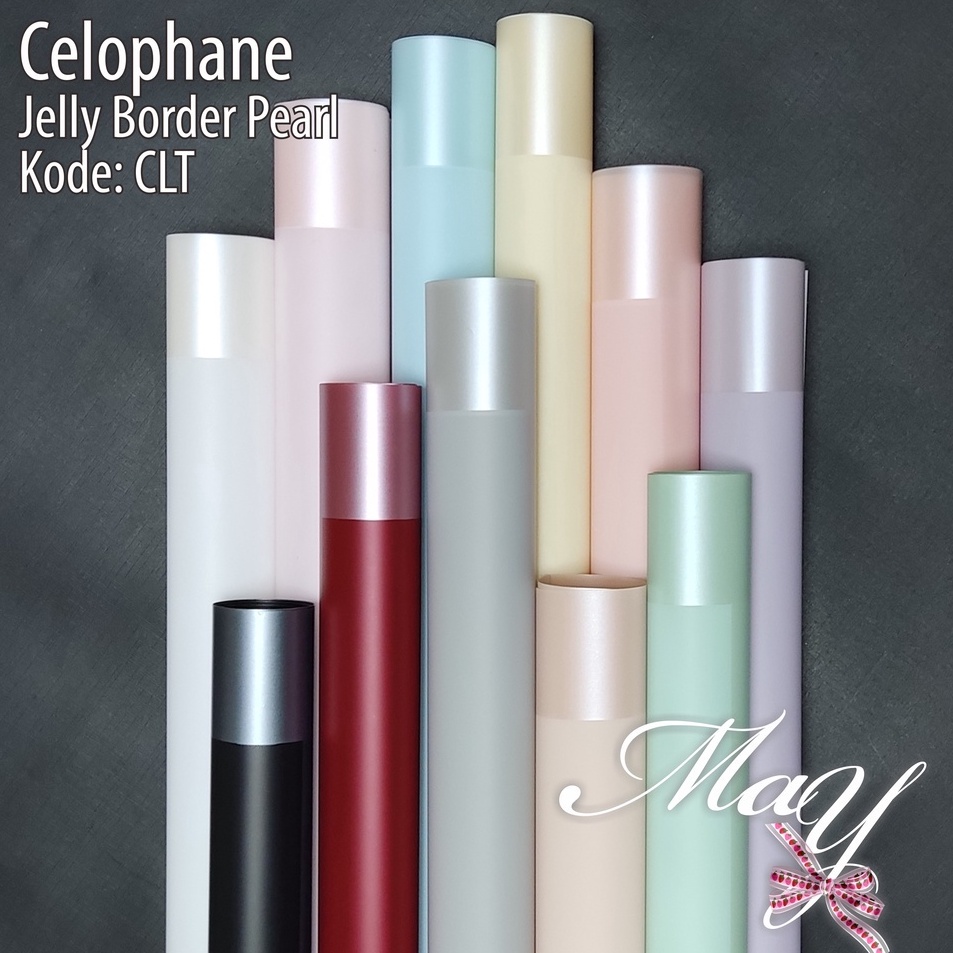 

2 lbr Cellophane Jelly border Pearl Flower Wrap Paper Buket CLT