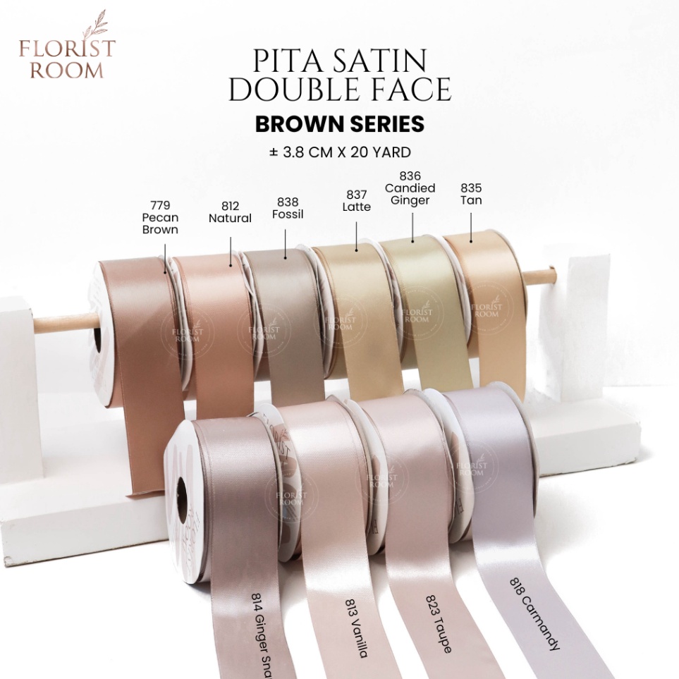 

Pita Satin Double Face Brown Series 38cm x 2yard Pita Satin
