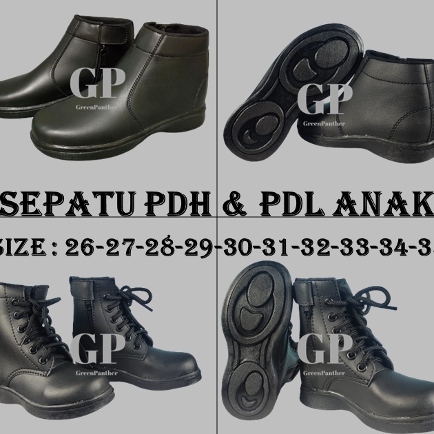 SEPATU PDL  PDH ANAK TERBARU RESLETING SEPATU PROFESI ANAK LORENG DAMKAR MURAH LAKI LAKI PEREMPUAN