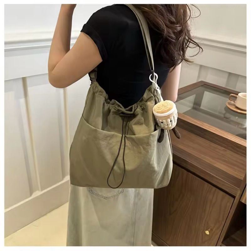 tas selempang wanita/tote bag wanita canvas/ tas kuliah / tas laptop / tas selempang serut/totebag k