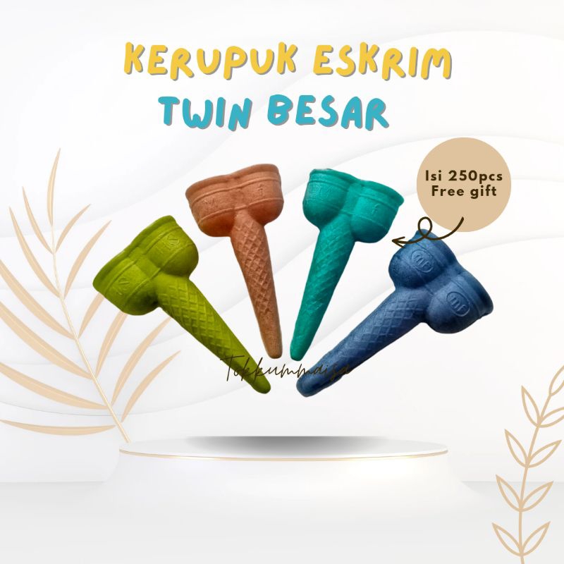 

[BISA COD] KERUPUK ESKRIM TWIN BESAR ISI 500PCS FREE BONUS