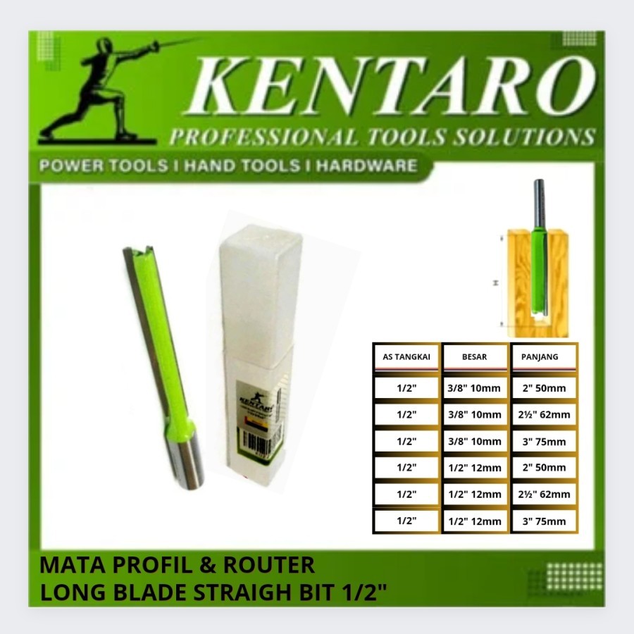 

Kentaro Mata router trimmer straight EXTRA LONG as 12mm blade 75mm dim 10mm / 12mm