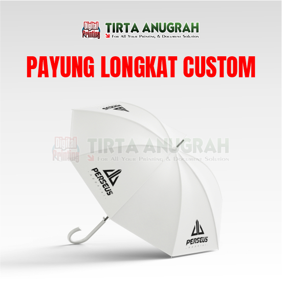 TIRTA ANUGRAH - Payung Tongkat Custom Desain / Payung Custom nama / Payung Custom LOGO