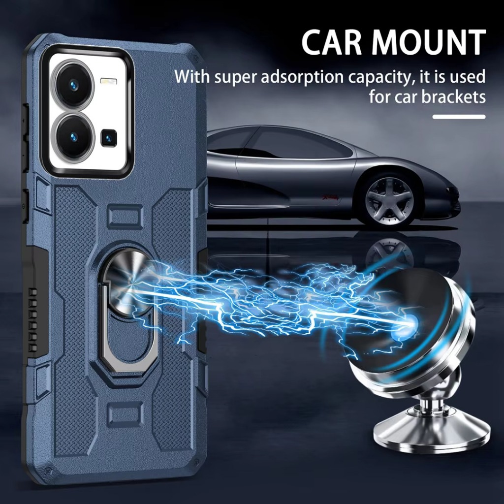 Case VIVO Y35 | Y36 Armor Metal Ring Cover Protection