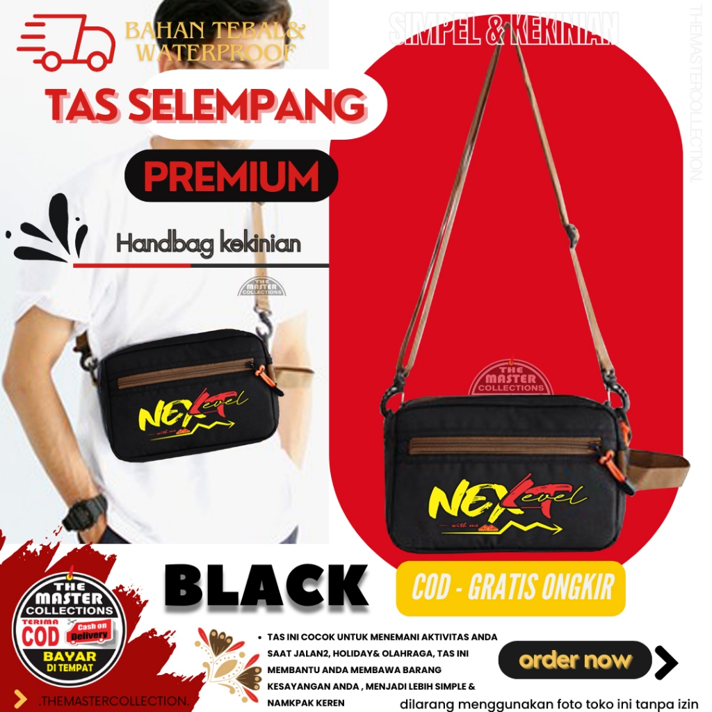 Tas Slempang kanvas Pria Kotak Kain Tas Messenger Tas Pria Slingbag travel bag FLISH