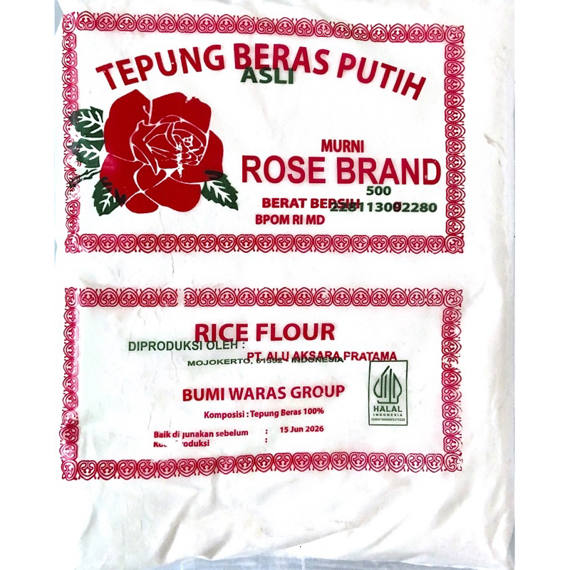 

Tepung beras putih rose brand 500 gram