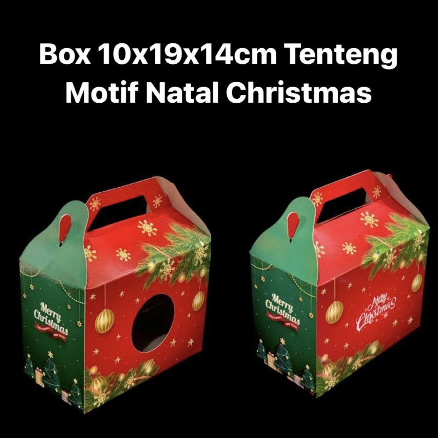 

(10pcs) Gable Box Natal Packaging Toples Kuker 600ml 800ml isi 2 Dus Kado Xmas Size 10x19x14cm