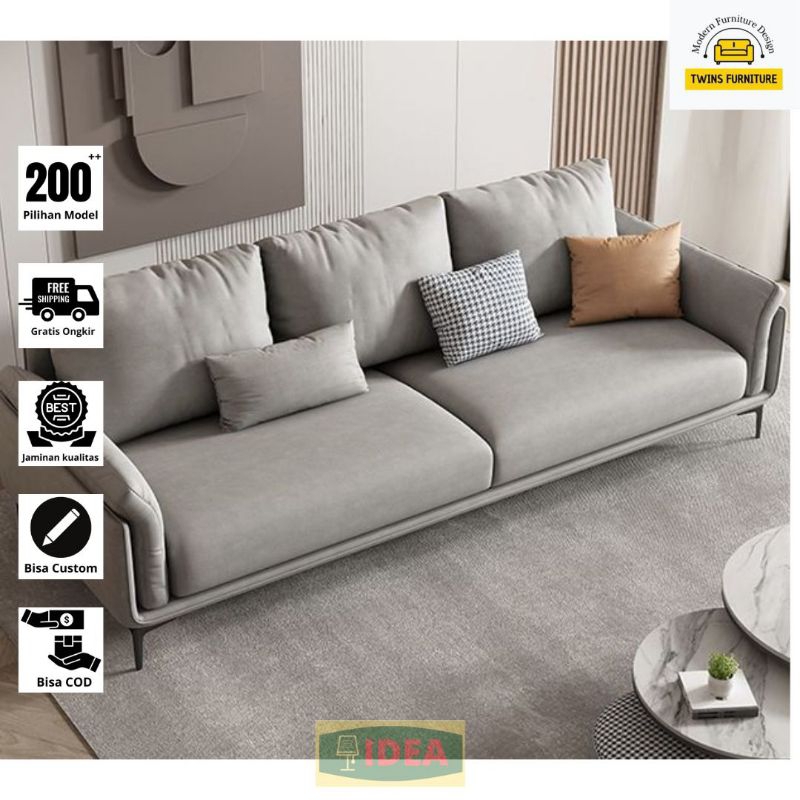 IDEA - Sofa Kulit Oscar Premium Sofa 3 Seater Ruang Tv