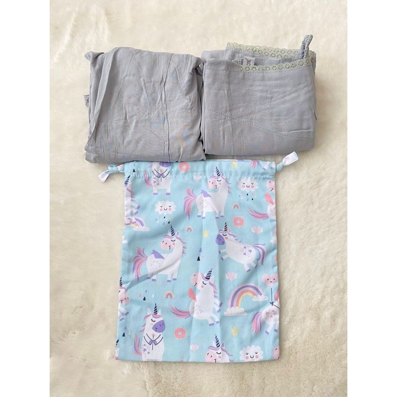 Mukena Anak (L) Faith by Giggles Travel Plain Grey