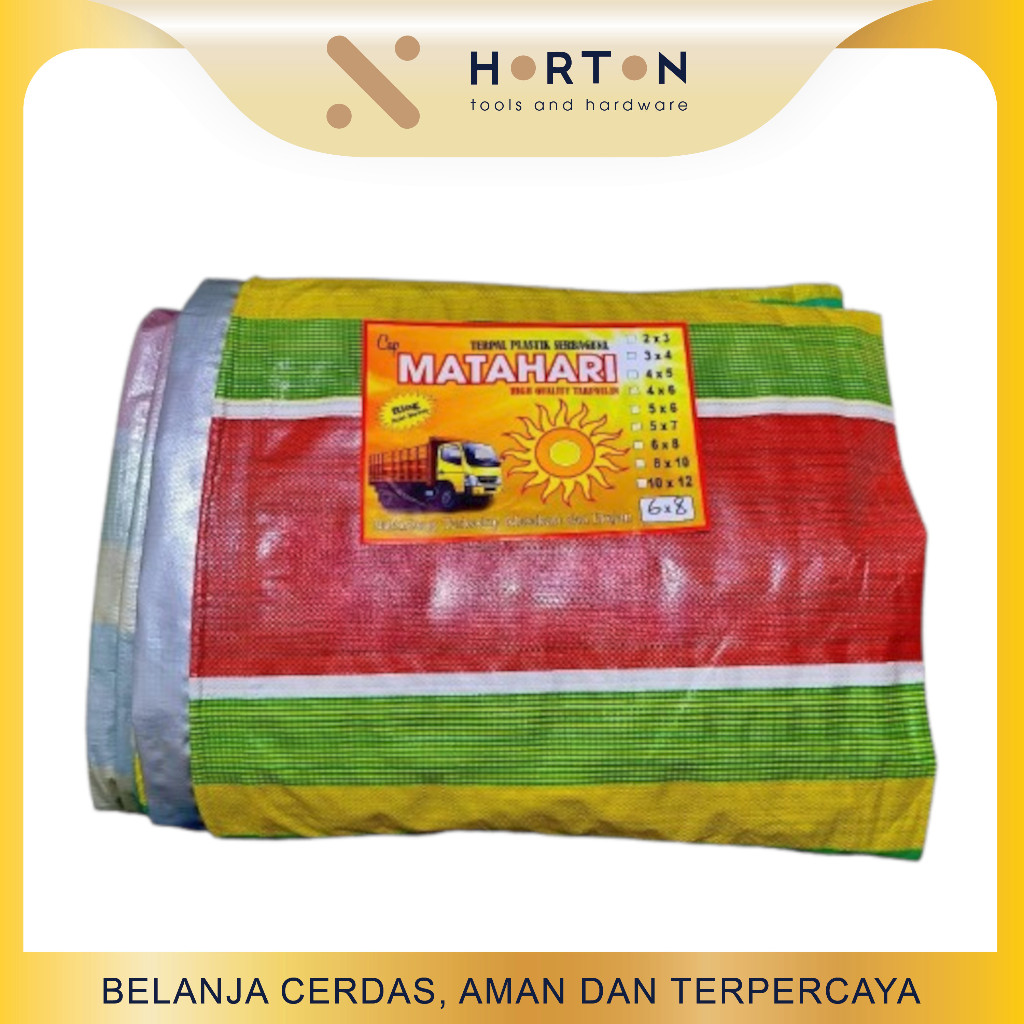 Terpal Tenda Plastik Tipe A12 3 x 4 / Terpal Plastik Warna-warni / Salur Ukuran 3 x 4 / Pelangi