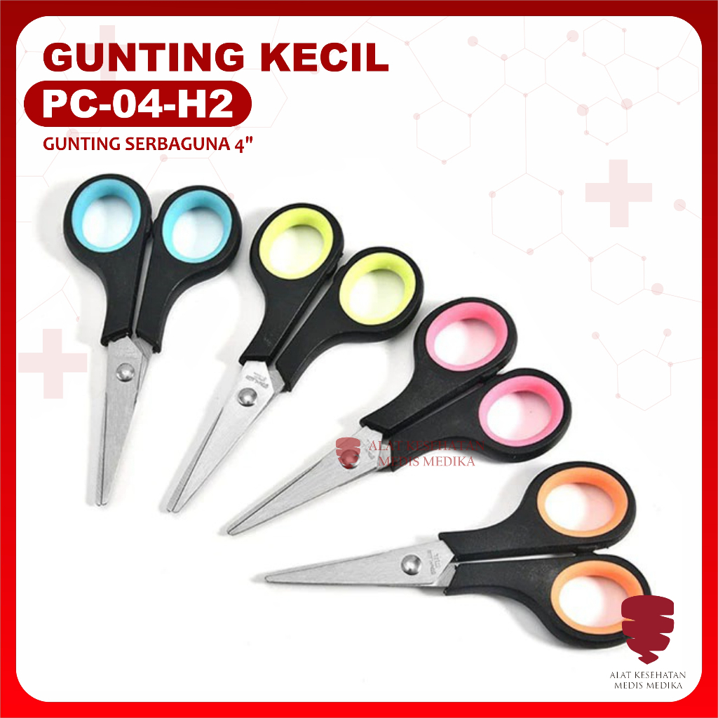 

Gunting Kecil Pacman 4inch PC-04-H2 Pemotong Kertas Serbaguna Mini 4